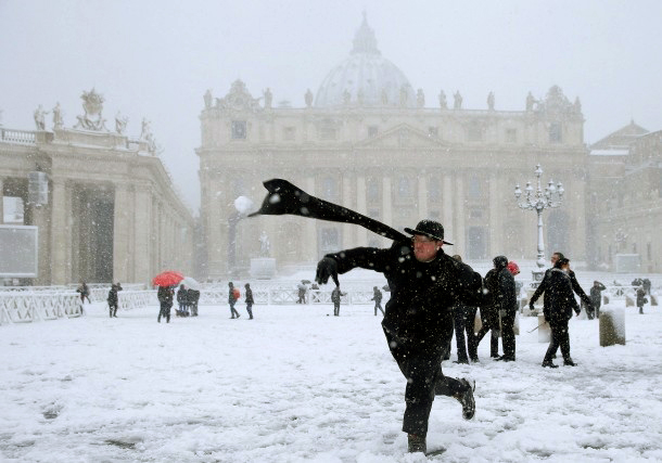 Petersplatz im Schnee